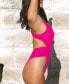 Фото #2 товара Women's Mindful Solids Plunge One Piece Swimsuits