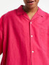 ASOS DESIGN super oversized revere linen mix shirt in bright pink