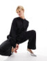 Pretty Lavish balloon sleeve utility jumpsuit in black