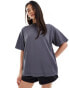 ASOS 4505 Icon boxy heavyweight oversized t-shirt with quick dry in washed black