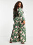 Фото #3 товара ASOS DESIGN Curve satin tea jumpsuit with lace up back in floral print