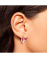 ფოტო #3 პროდუქტის Sanrio Silver Plated Enamel Hoop Earrings Officially Licensed - My Melody Pink