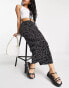 Фото #4 товара ASOS DESIGN Petite plisse wide leg trouser culottes in mono spot