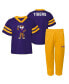 Toddler Boys and Girls Purple LSU Tigers Two-Piece Red Zone Jersey and Pants Set