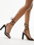 Фото #1 товара Topshop Fifi tie up heeled sandal in black lizard