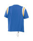 ფოტო #2 პროდუქტის Women's Powder Blue Distressed Los Angeles Chargers Cinched Colorblock T-shirt