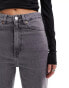 Monki Zami high waist straight leg jeans in light dusty grey