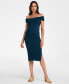 Фото #5 товара Women's Off-The-Shoulder Knitted Maternity Dress