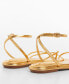 Фото #2 товара Women's Metallic Strap Sandals