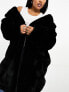 Forever New Curve faux fur maxi coat in black UK 22 - фото #5