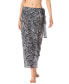 MICHAEL Women's Animal Print Cover Up Wrap Skirt