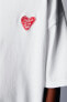 Фото #2 товара Футболка с вышивкой «сердечко» ZARA
