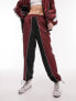 Topshop co-ord sporty shell cuffed tracksuit bottoms in burgundy