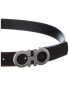 Фото #2 товара Ferragamo Unisex Double Gancini Reversible & Adjustable Leather Belt Men's Black