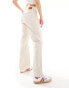 Фото #4 товара Object mid rise twill wide leg jeans in cream