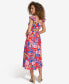 Women's Floral Back-Cutout Ruffled Sleeveless Midi Dress