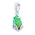 Фото #2 товара Silver Clarissa Pendant with Green Opal and Brilliance Zirconia JJJ1267PG