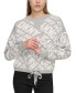 Фото #1 товара Women's Crewneck Drawstring-Hem Logo Sweater
