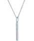 Фото #3 товара Macy's diamond Accent Vertical Bar Pendant Necklace in Sterling Silver, 16" + 2" extender