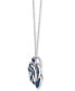 Denim Ombré (7/8 ct. t.w.) & Nude Diamond (1/20 ct. t.w.) Flower Pendant Necklace in 14k White Gold, 18" + 2" extender
