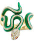 ფოტო #1 პროდუქტის EFFY® Diamond (3/8 ct. t.w.) & Ruby Accent Enamel Snake Ring in 14k Gold