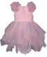 Фото #2 товара Baby Girls Rib Knit To Rainbow Mesh Hanky Hem Dress