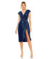 Women's Sequin Faux Wrap Front Slit Dress