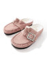 Фото #4 товара Free People diamante buckle slip on buckle mules in frosted pink