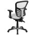 Фото #2 товара Mid-Back White Mesh Multifunction Executive Swivel Chair With Adjustable Arms