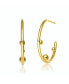 14K Gold Plated Beaded Open Hoop Earrings