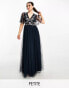 Фото #1 товара Maya Petite embellished maxi dress with tulle skirt in navy