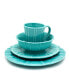 Chloe 16 Piece Turquoise Dinnerware Set