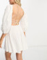 Фото #8 товара ASOS DESIGN ladder detail mini beach dress with lace up back in natural