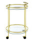 Фото #3 товара Chrissy 31" 2-Tier Round Glass Serving Cart