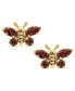 ფოტო #3 პროდუქტის Children's Birthday Cubic Zirconia Butterfly Earrings in 14k Yellow Gold