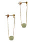 Zodiac collection | Libra — Skinny gold chain jade earrings