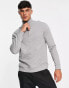 ASOS DESIGN half zip sweatshirt in grey marl