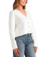 ფოტო #4 პროდუქტის Juniors' V-Neck Button-Front Long-Sleeve Cardigan