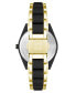 ფოტო #3 პროდუქტის Women's Three-Hand Quartz Gold-Tone and Black Solar Oceanwork Plastic Bracelet Watch, 38.5mm