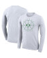 Men's White Oregon Ducks Basketball Icon Legend Performance Long Sleeve T-shirt