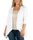 Elbow Length Sleeve Plus Size Open Cardigan