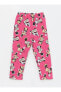 LCW baby Polo Yaka Uzun Kollu Minnie Mouse Baskılı Kız Bebek Pijama Takımı