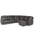 Фото #7 товара CLOSEOUT! Blairemoore 6-Pc. Leather Power Chaise Sectional with 1 USB Console and 2 Power Recliners, Created for Macy's