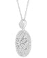 ფოტო #3 პროდუქტის Cubic Zirconia Oval Floral Locket Pendant Necklace in Sterling Silver