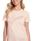 ფოტო #3 პროდუქტის Women's Cotton Lace-Logo Short-Sleeve Easy T-Shirt