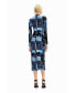 ფოტო #4 პროდუქტის Women's Floral ribbed midi dress