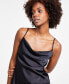 Фото #4 товара Women's Solid Cowlneck Slip Dress, Created for Macy's