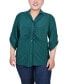 Фото #1 товара Plus Size 3/4 Roll Tab Rouched-Front Top