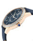 ფოტო #2 პროდუქტის Women's Swiss Quartz Siena Blue Leather Watch 38mm