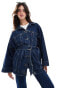 Фото #1 товара Levi's belted dolman oversized denim trucker in dark blue